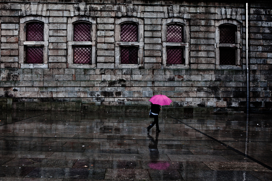 The pink umbrella