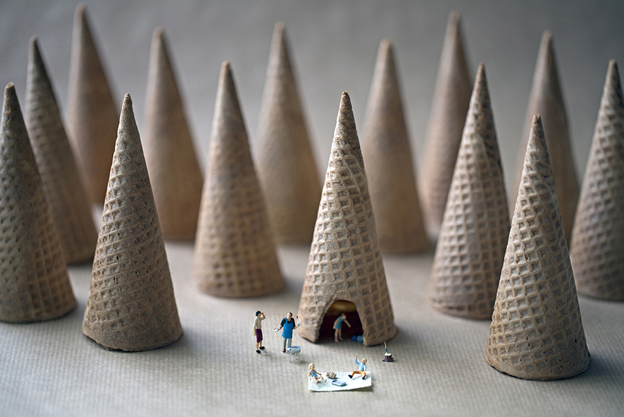 cone camping 900px by Christopher Boffoli