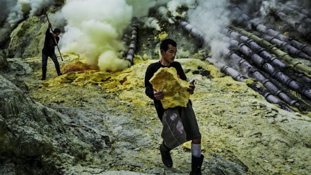 Sulphur Mining in Dangerously Beautiful Ijen Volcano By Gembong Nusantara