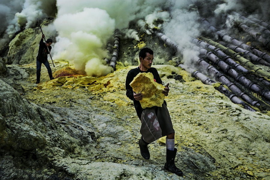 Bondowoso - East Java; Sulfur Miners Hold Annual Sacrifice