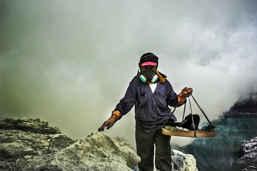 Bondowoso - East Java; Sulfur Miners Hold Annual Sacrifice