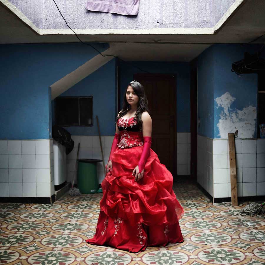 Natalia Salazar, Bogota, November 2014 Natalia spends most of her time alone. She was raised by her mother only who works every day at a shoe shop in the South of Bogota. Her fifteen birthday party was very simple with family and friends. Natalia wants to study medecine 