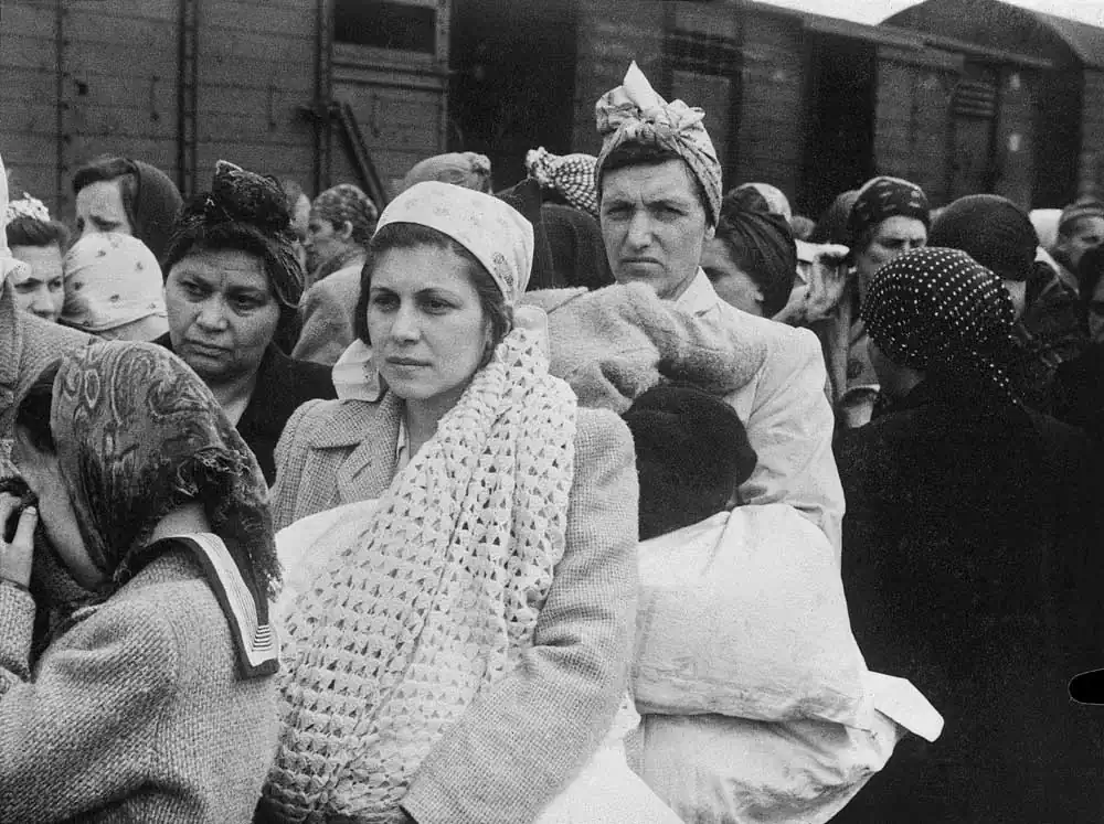 Auschwitz Album. After the selection. Still able-bodied women, 1944