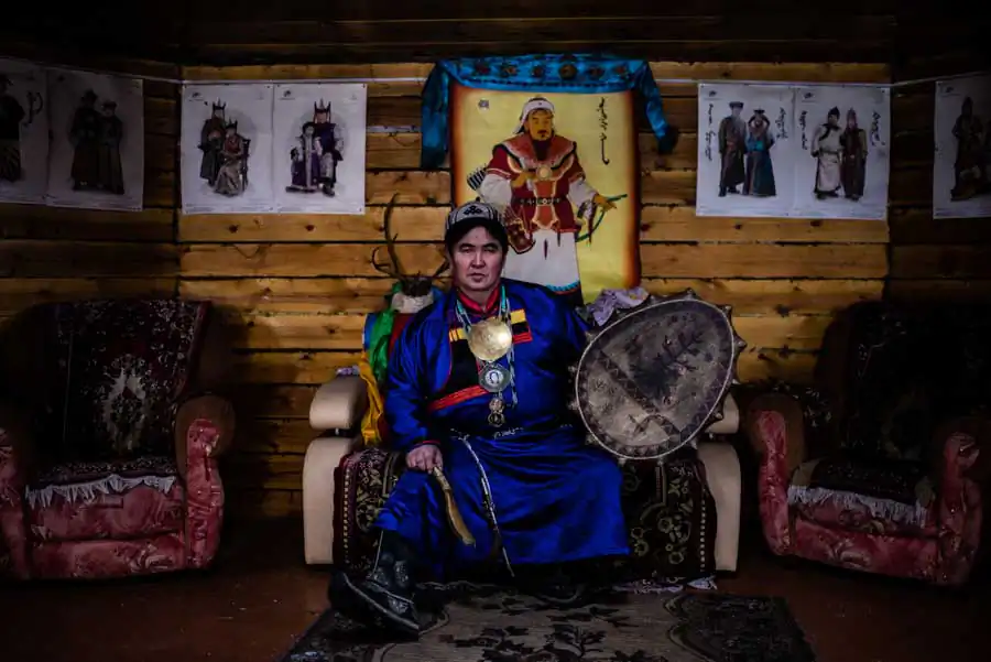 Elantsy settlement, in the “working” yurt at home