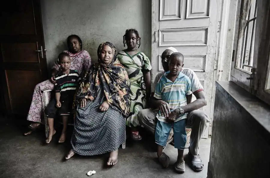 Family from Somalia living as illegal refugees in Kathmandu, Nepal.