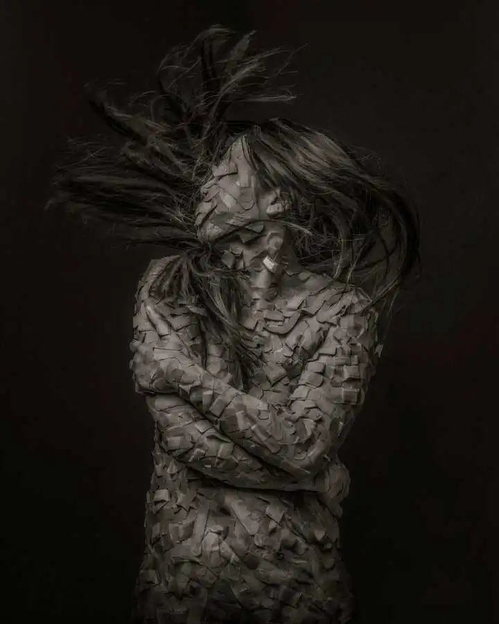 The state of emotional destruction; Bandage Portrait by Kai Nagayama