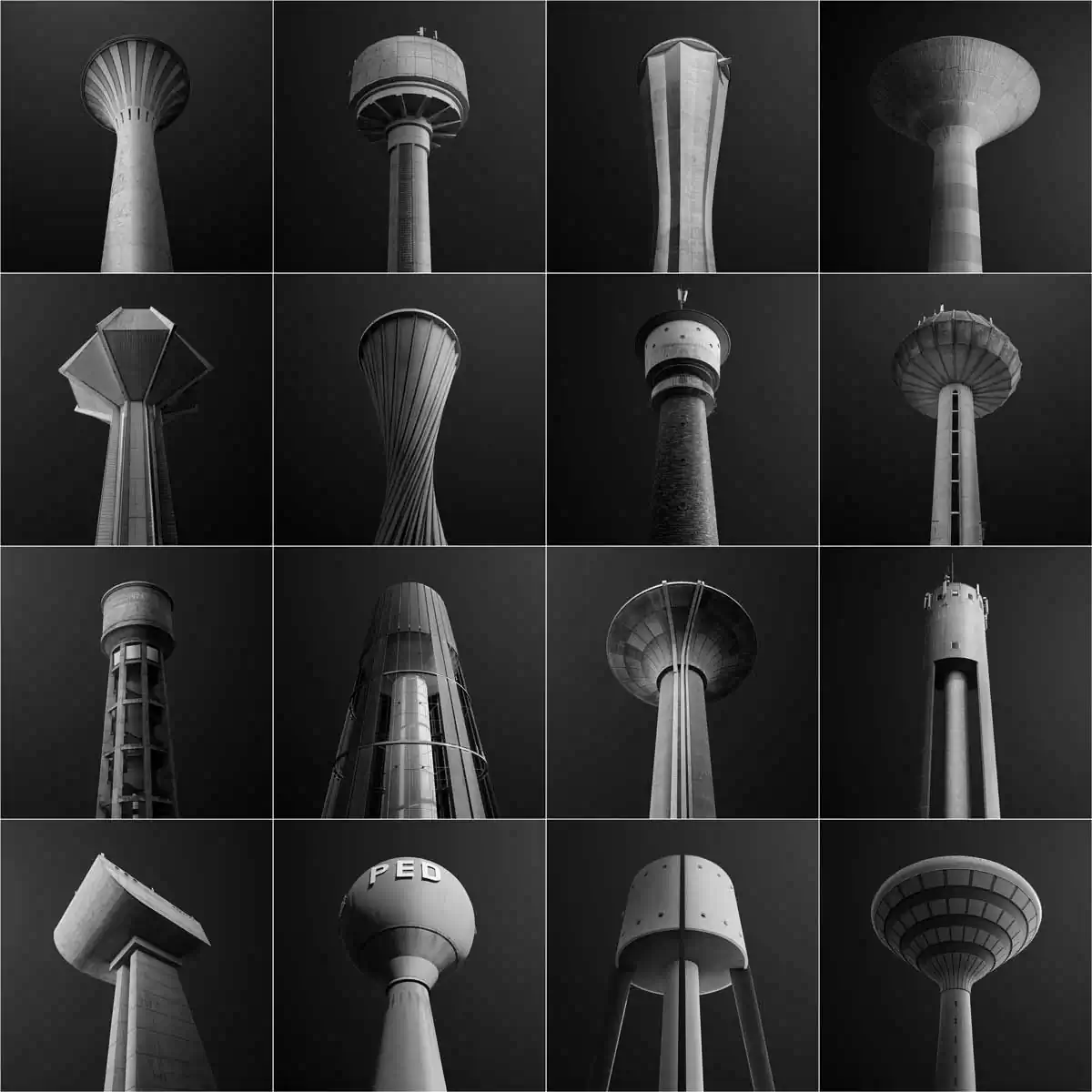 Water towers of Luxembourg : A Pictographic Study by Gediminas Karbauskis