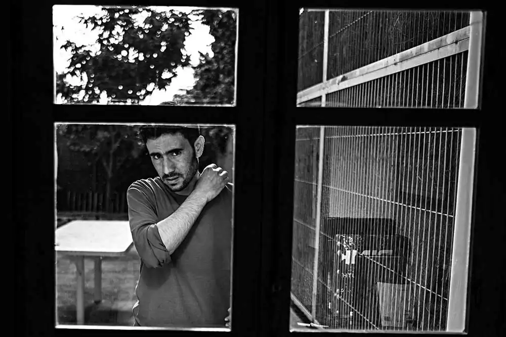 One leg for Mustafa by Xavier Bertral