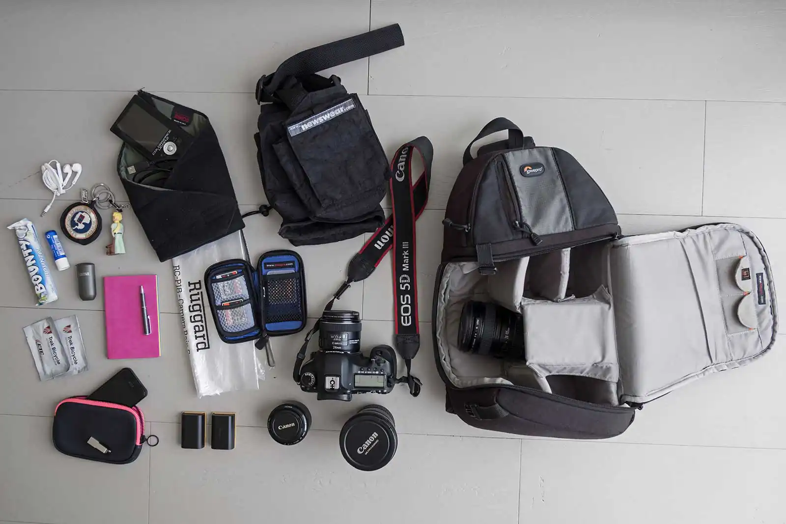 Inside the camera bag of Efrat Sela