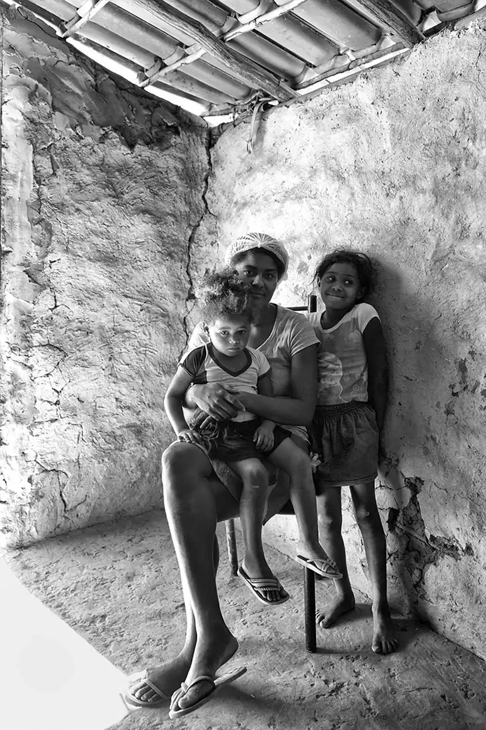 Arlete and her kids, Tamboril indigenous village