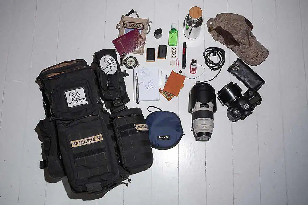 Inside camera bag of Fallckolm Cuenca