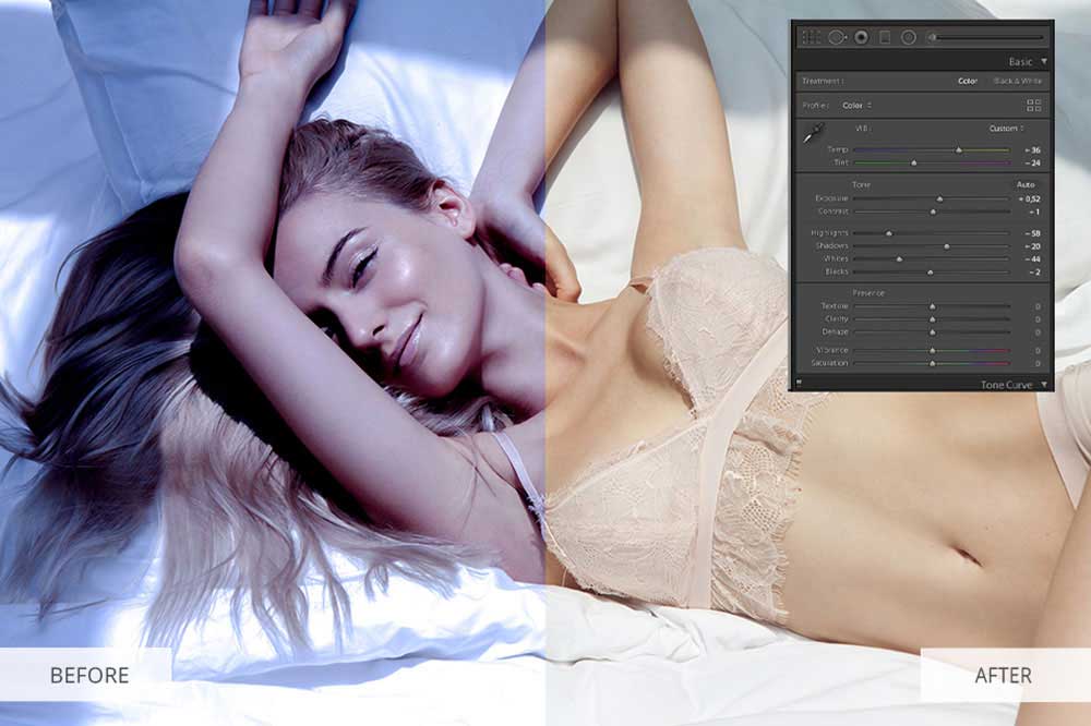 nude photography color correction