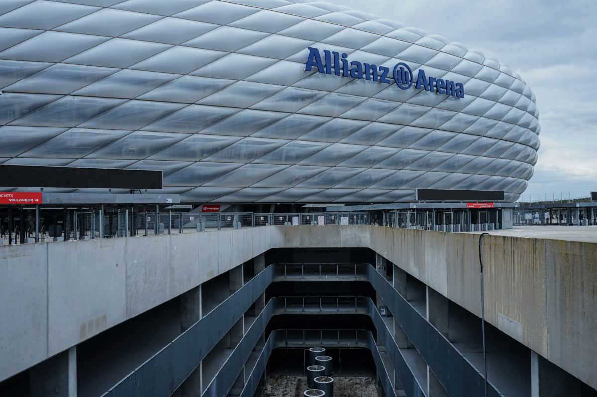 Allianz Arena, soccer stadium of Fc Bayern Munich during the corona lockdown by Michael Nguyen