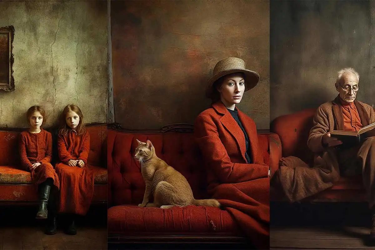 Red Couch by by Eric Jude
